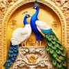 Blue Peacock Couple Diamond Painting