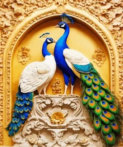 Blue Peacock Couple Diamond Painting