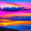 Blue Pink And Purple Sunset Diamond Painting