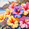 Blue Pink And Yellow Flowers Diamond Painting