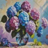 Blue Pink Purple Hydrangea Vase Diamond Painting