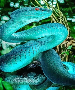 Blue Pit Viper Diamond Painting