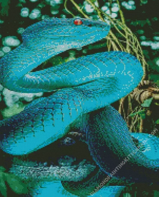 Blue Pit Viper Diamond Painting