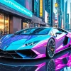 Blue Purple Car Diamond Painting