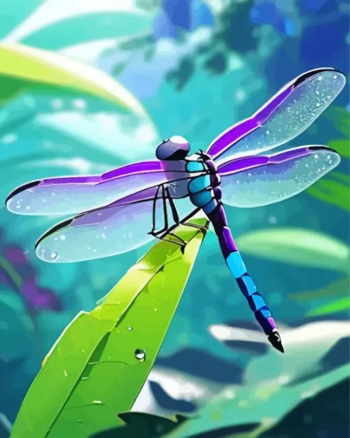 Blue Purple Dragonfly Diamond Painting