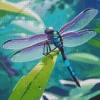 Blue Purple Dragonfly Diamond Painting