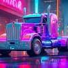 Blue Purple Truck Diamond Painting