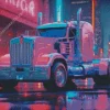 Blue Purple Truck Diamond Painting