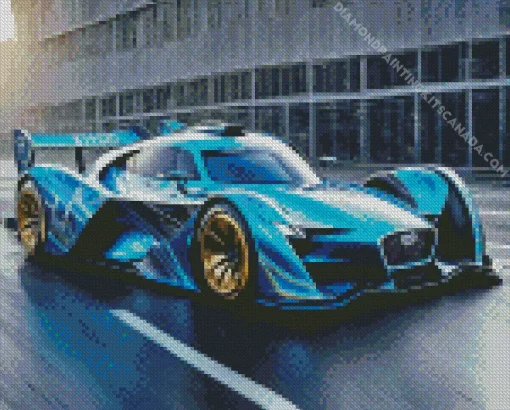 Blue Race Car Diamond Painting