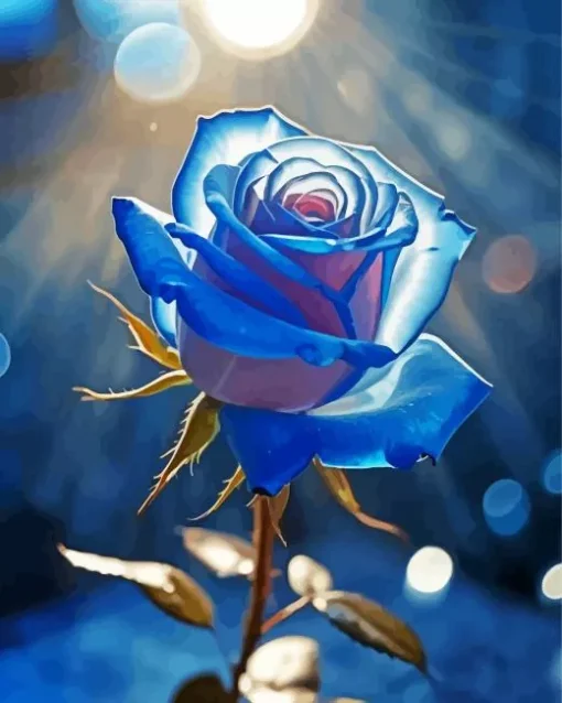 Blue Rose In Sunlight Diamond Painting