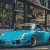 Blue RWB Porsche Diamond Painting