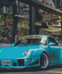 Blue RWB Porsche Diamond Painting