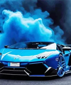 Blue Smoke Car Diamond Painting