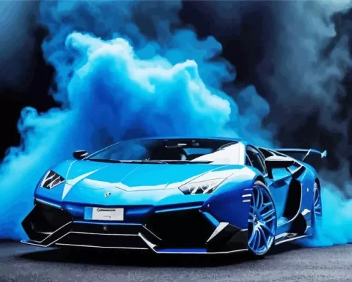 Blue Smoke Car Diamond Painting