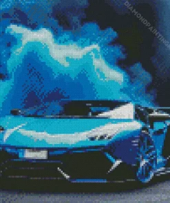 Blue Smoke Car Diamond Painting