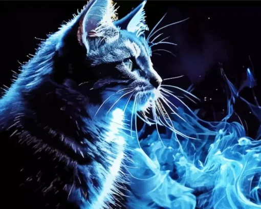 Blue Smoke Cat Diamond Painting