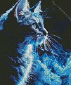 Blue Smoke Cat Diamond Painting