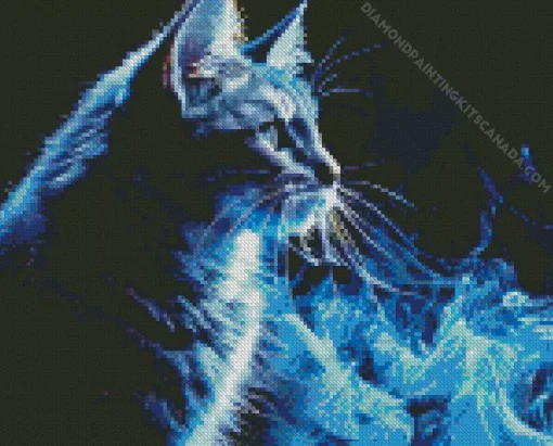 Blue Smoke Cat Diamond Painting