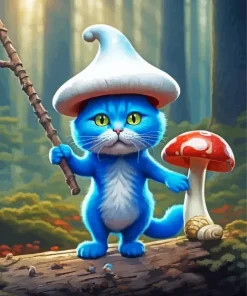 Blue Smurf Cat Diamond Painting