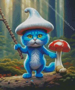 Blue Smurf Cat Diamond Painting