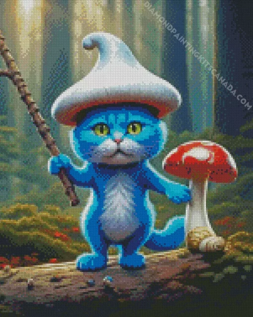 Blue Smurf Cat Diamond Painting