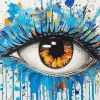 Blue Splatter Eye Diamond Painting