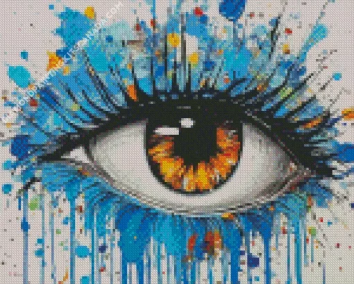 Blue Splatter Eye Diamond Painting