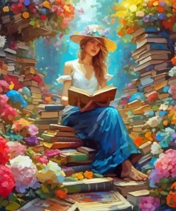 Bookish Girl Diamond Painting