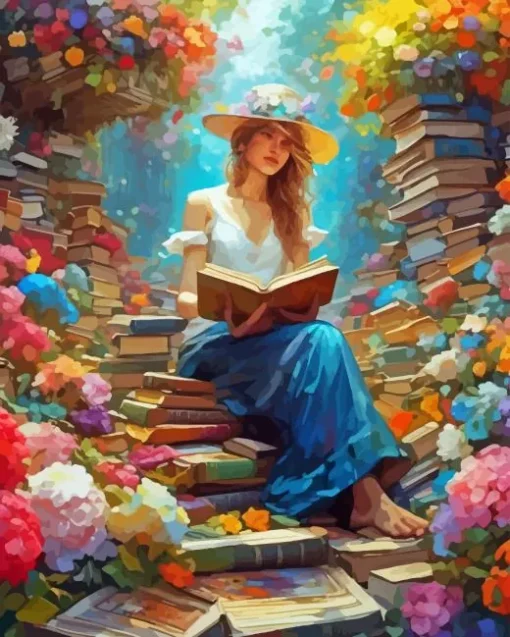 Bookish Girl Diamond Painting