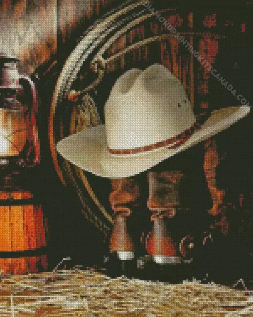 Boots And Cowboy Hat Diamond Painting