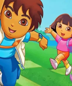 Boots Dora And Diego Diamond Painting