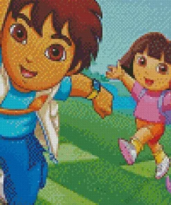 Boots Dora And Diego Diamond Painting