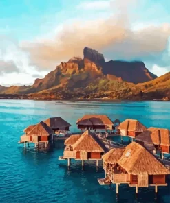 Bora Bora Huts Diamond Painting