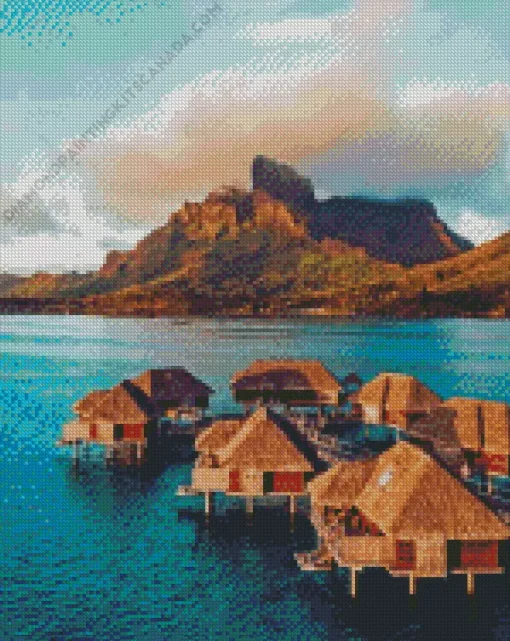 Bora Bora Huts Diamond Painting