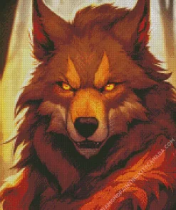 Brown Wolf Diamond Painting