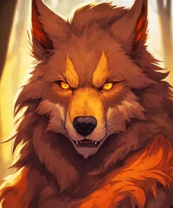 Brown Wolf Diamond Painting