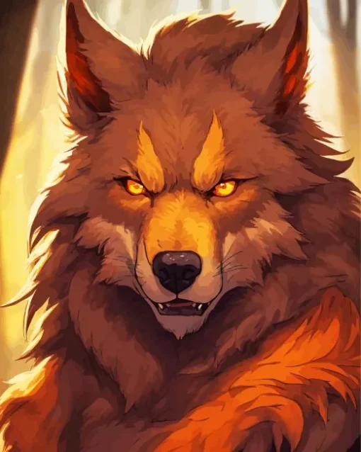 Brown Wolf Diamond Painting