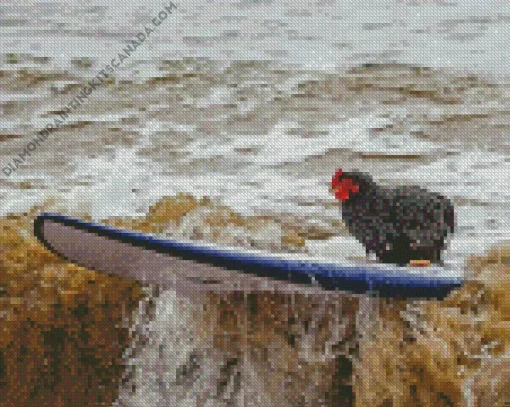 Chicken Surfing Diamond Painting