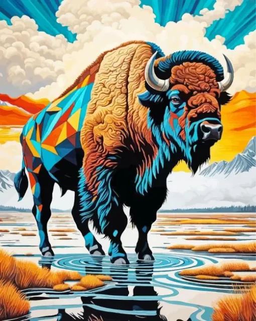 Colorful Buffalo Diamond Painting