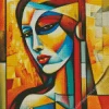 Colorful Cubism Lady Diamond Painting