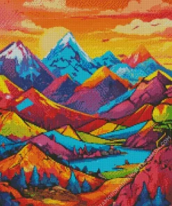 Colorful Mountain Diamond Painting