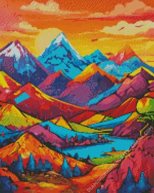 Colorful Mountain Diamond Painting