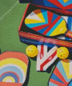 Colorful Pickleball Rackets Diamond Painting