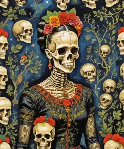 Cool Frida Kahlo Skull Art Diamond Painting