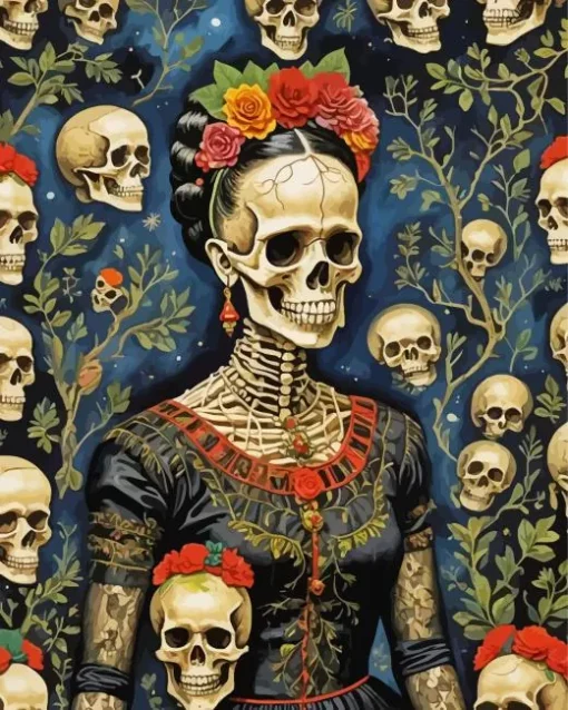 Cool Frida Kahlo Skull Art Diamond Painting