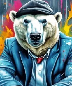 Cool Gangster Polar Bear Diamond Painting