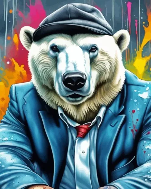 Cool Gangster Polar Bear Diamond Painting