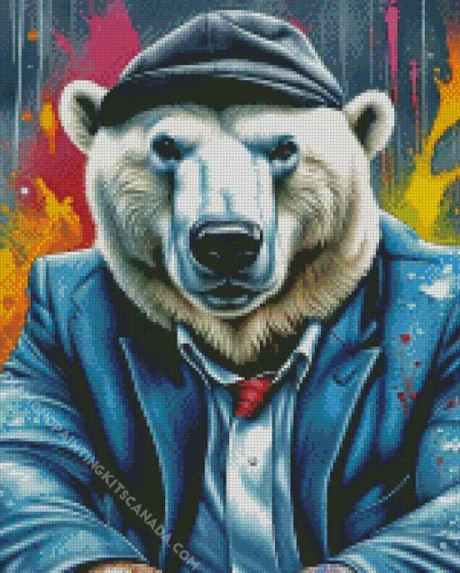 Cool Gangster Polar Bear Diamond Painting