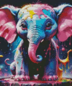 Cute Colorful Elephant Diamond Painting