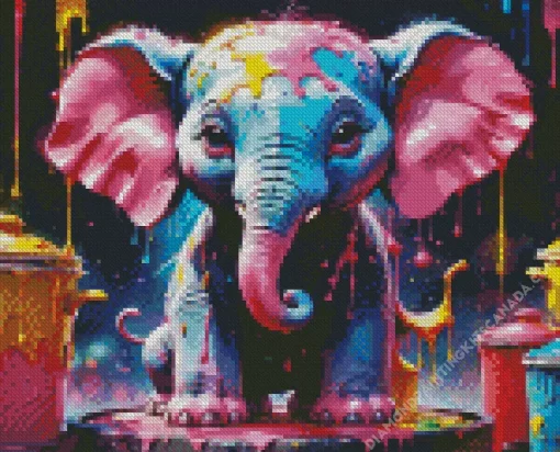 Cute Colorful Elephant Diamond Painting